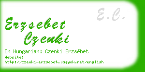 erzsebet czenki business card